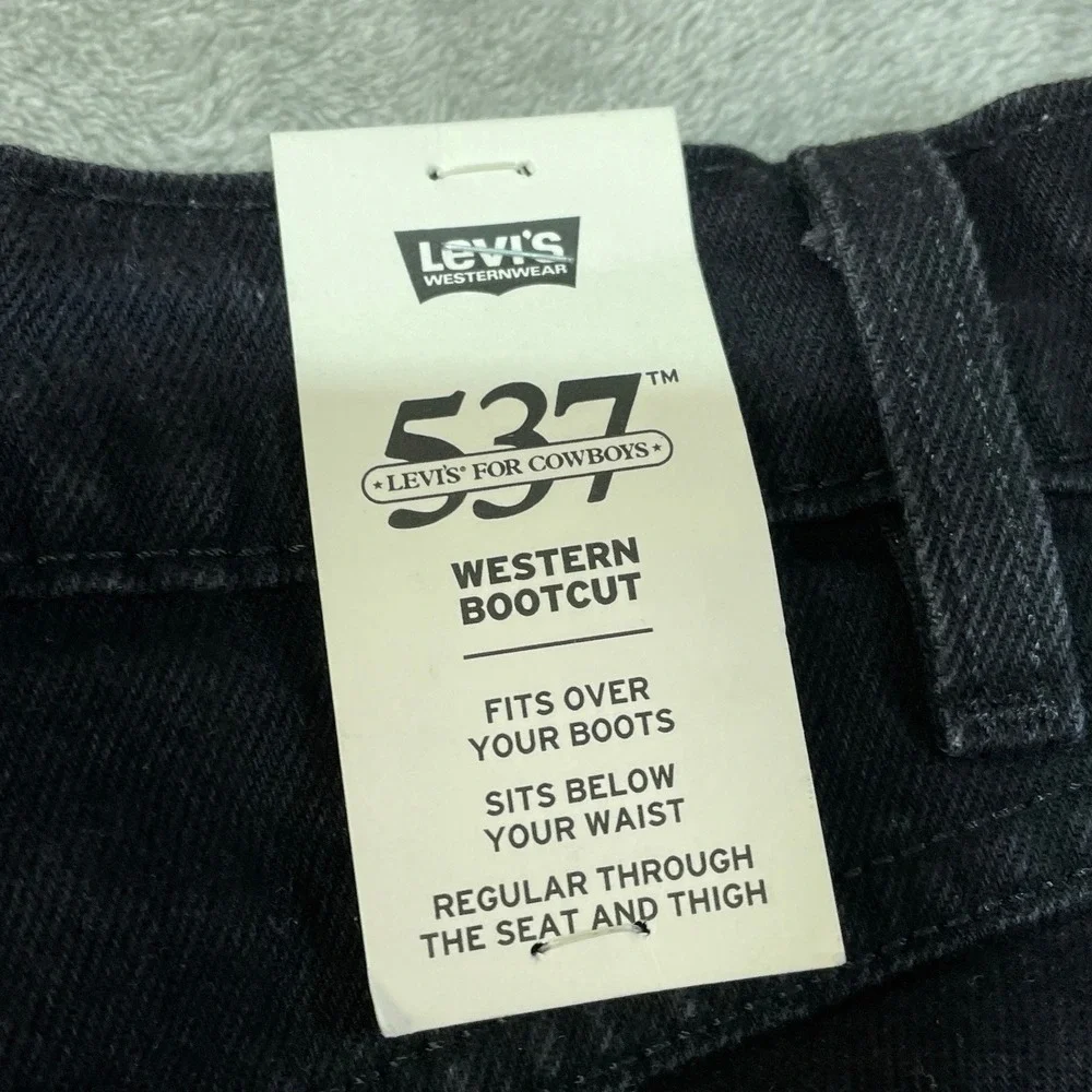 NWT Levis 537 Western Bootcut Jeans Men's 31x32 Black Stretch Denim Cowboy Pants